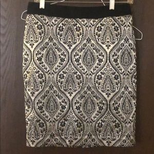 Silver and Black A-line skirt